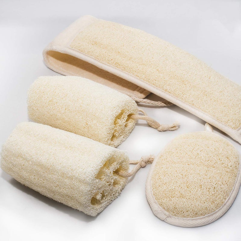 UCINNOVATE Natural Shower Loofah Eco-Friendly Egyptian Sponge, Large Exfoliating Shower Loofa Body Scrubbers Buff Away Dead Skin for Smoother, Loofah Back Scrubber Dry Brushing Body Brush Applicator - Image 1